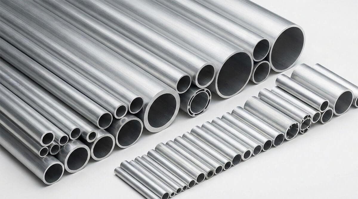 Farklı çaplarda eloksal kaplı alüminyum boru profil çeşitleri