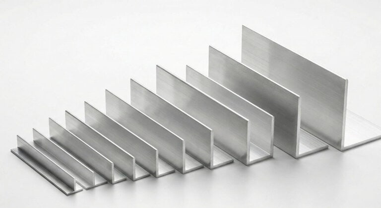 Farklı ölçülerde eşit kenarlı alüminyum L köşebent profil çeşitleri