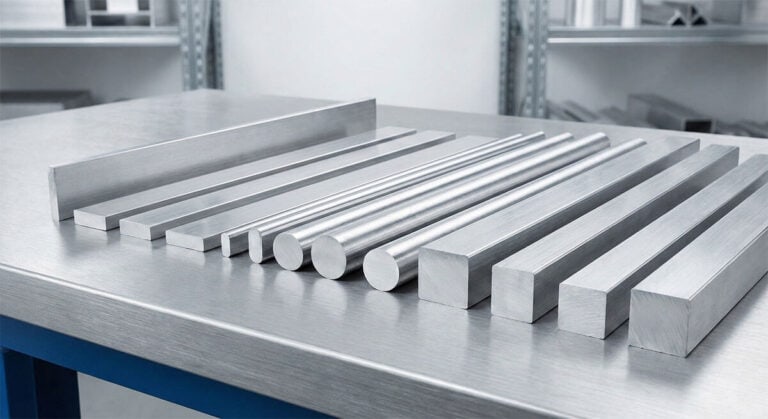 Alüminyum lama (yassı), yuvarlak çubuk ve kare çubuk dolu profil çeşitleri