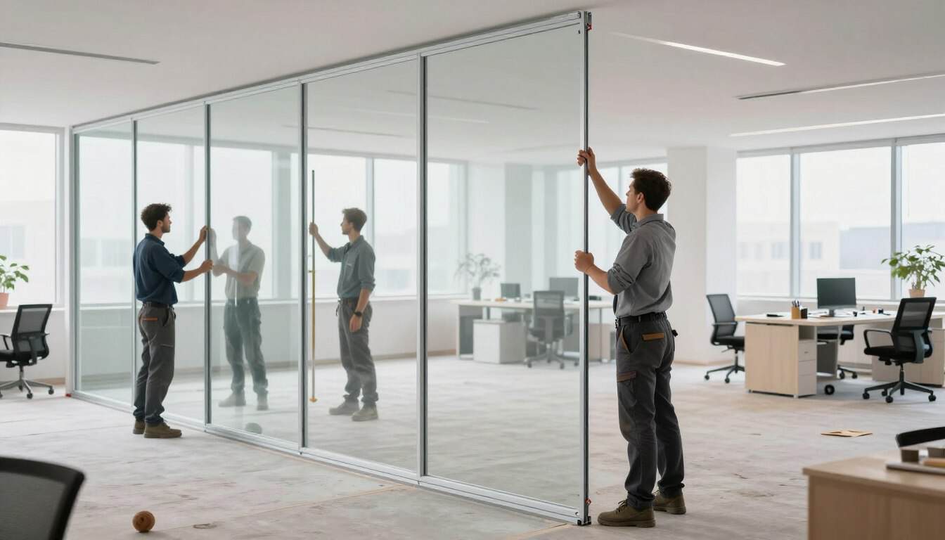 Kuru inşaat yöntemiyle cam bölme montajı